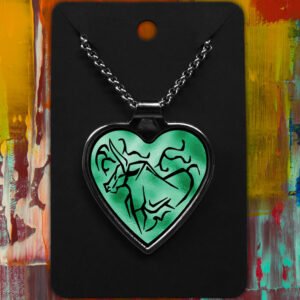 Taurus Metal Heart Necklace Shiny Tribal Design (Various Colours)