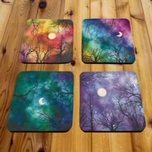 Coaster Set 4piece Luna Forest
