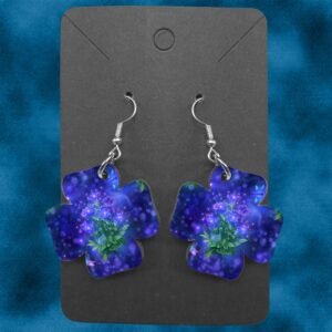 Clover Wooden Flower Ear Rings (Various Options)