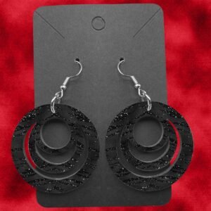 Hoops Wooden Ear Rings Black Glam (Various Options)