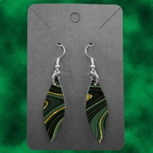 Shard Wooden Ear Rings Geode Design (Various Options)