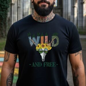 Wild & Free Deer Skull Feminine T-shirt Unisex T-shirt