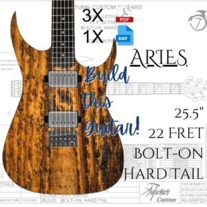 Aries 6 String Bolt-on Hard Tail Guitar Plan - Various Options Available
