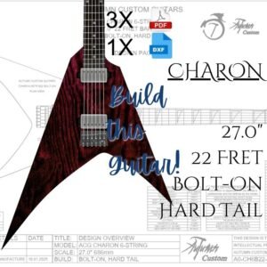 Charon 6 String Bolt-on Hard Tail Guitar Plan - Various Options Available