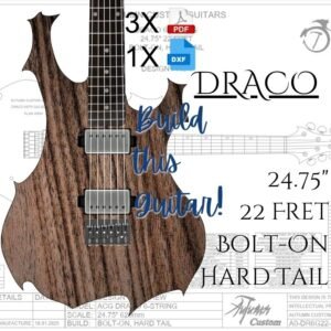 Draco 6 String Bolt-on Hard Tail Guitar Plan - Various Options Available
