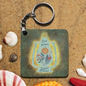 "Let Your Light Shine" Double-Sided Square Keyring