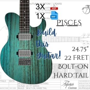 Pisces 6 String Bolt-on Hard Tail Guitar Plan - Various Options Available